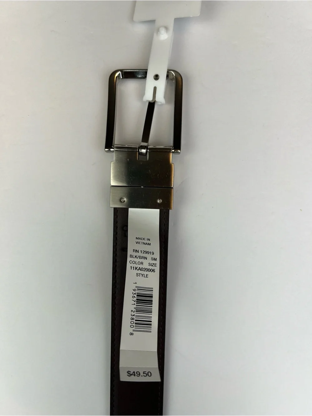 Calvin Klein Men's Micro Logo Strap Reversible Casual Belt Black Size S (30-32)